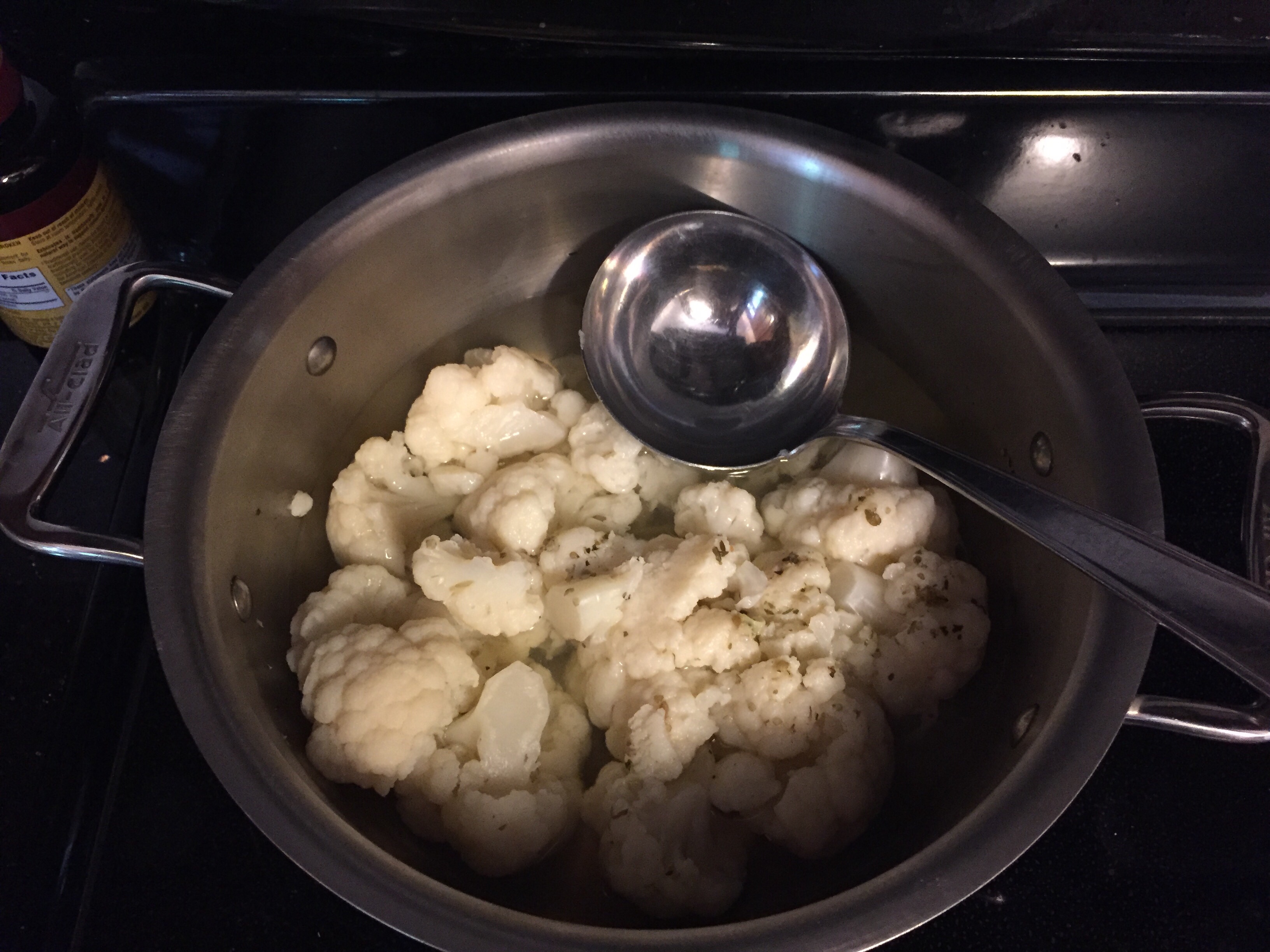 Cauliflower in pan
